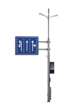 מוט אור רחוב עם שלט כביש